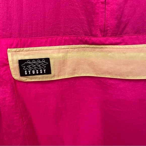 SOLD!! NWT~STUSSY Hot Pink Barbie Aydin Nylon Crinkle Hoodie and Pants Set Small - Picture 3 of 12